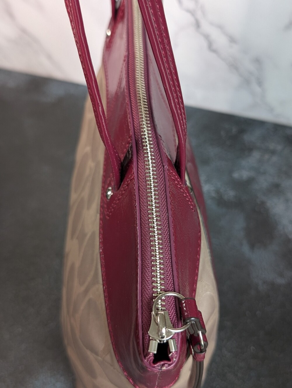 Coach Laura Signature Tote F18335 -Berry - Picture 14 of 14